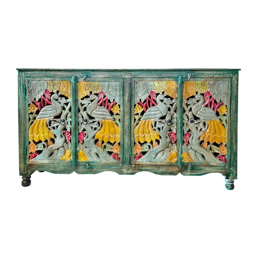 Peacock Garden Carved Buffet