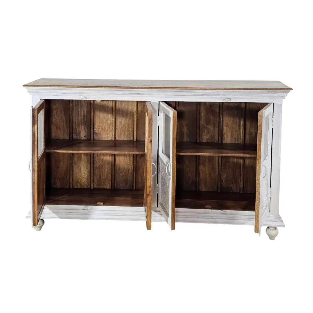 The Tara Carved Wood & Glass Buffet
