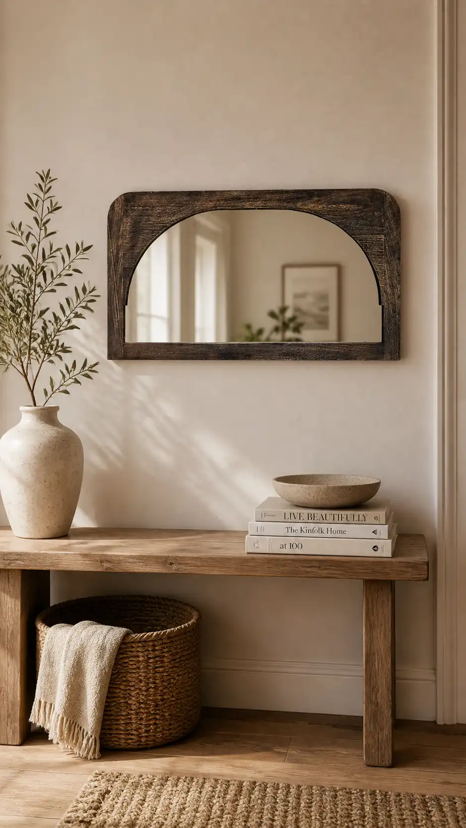 Minimalist Arch Solid Hardwood Mirror