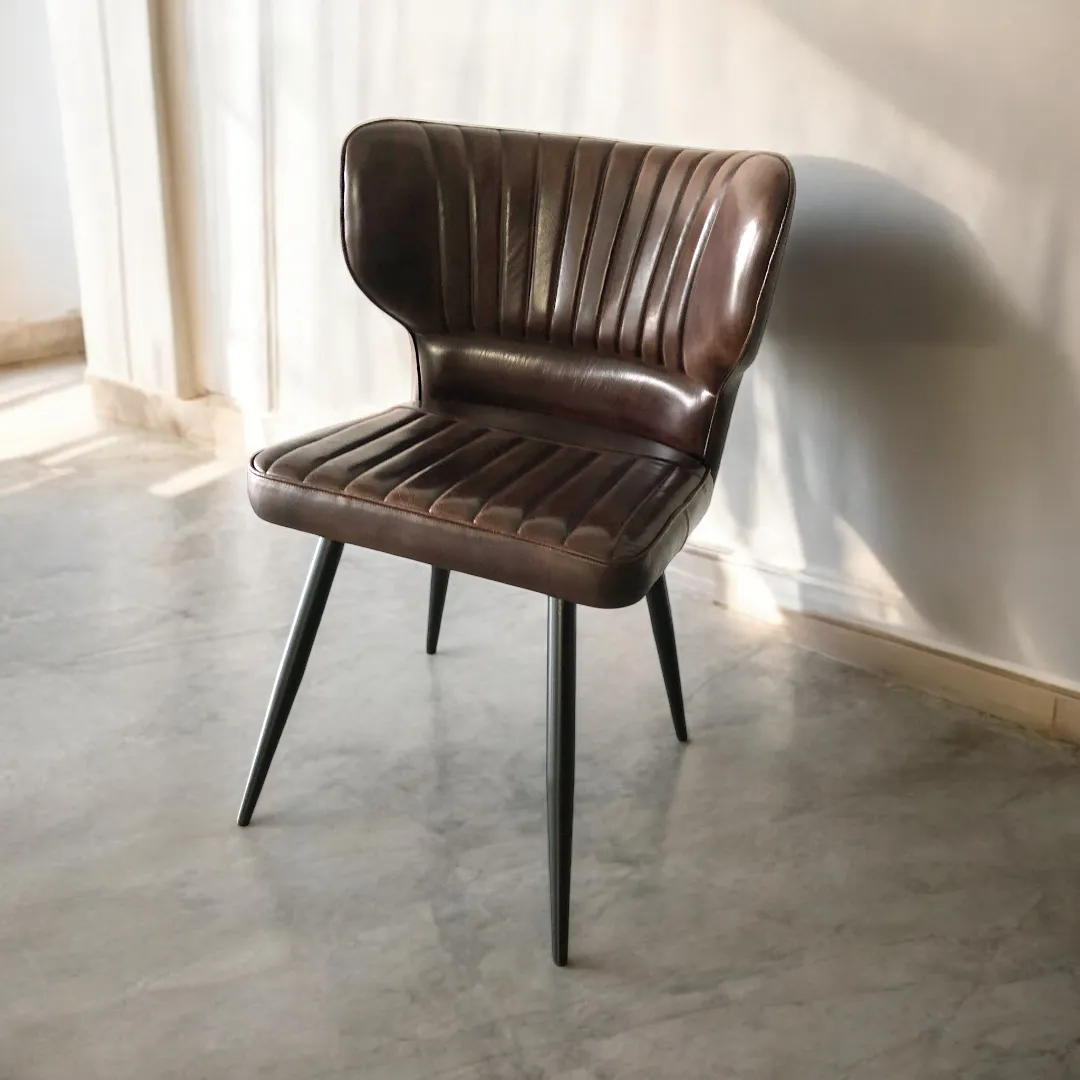 The 'Vintage Comfort' Leather Dining Chair