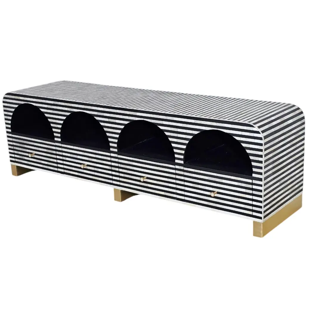 The Majlis Al-Hawa Arched Bone Inlay Media Console