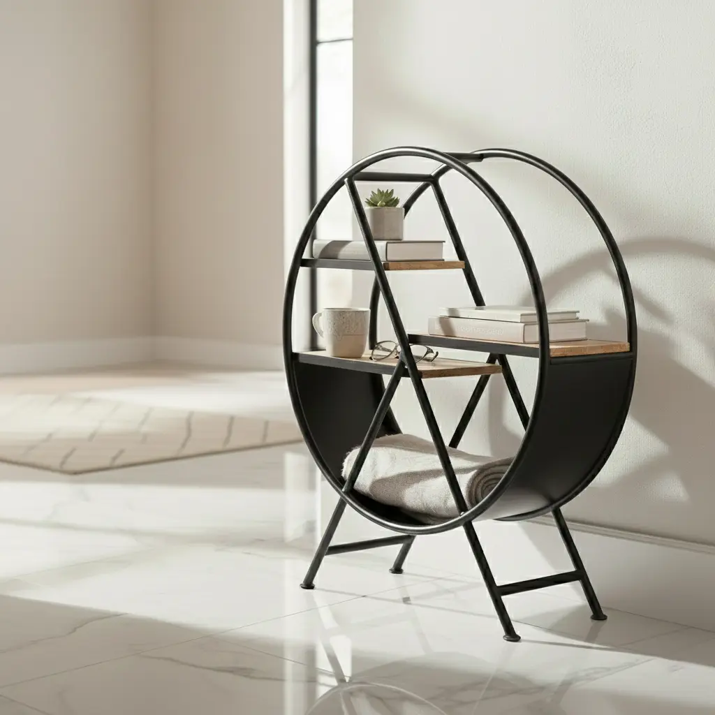 SMALL ROUND BOOKSHELF