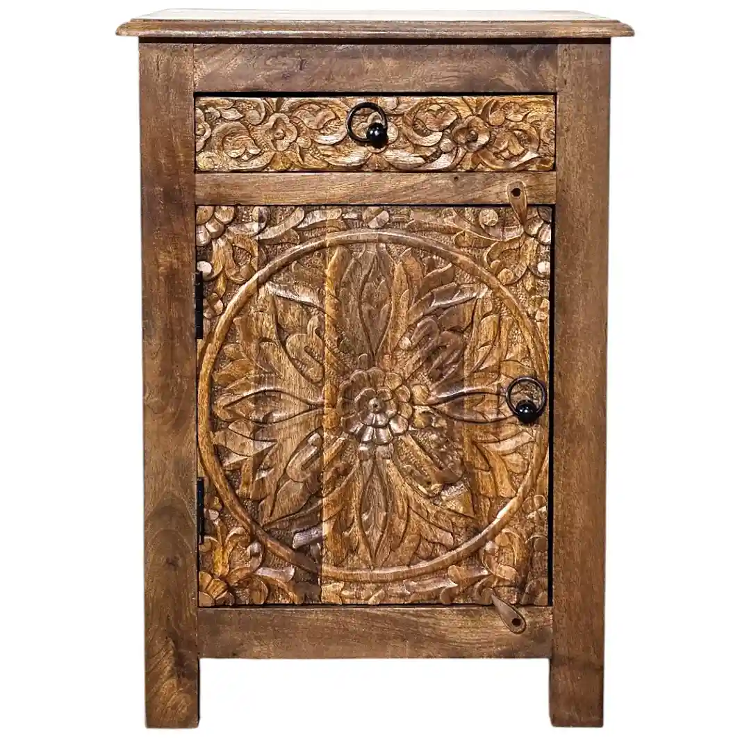 Decorative Carved Nightstand (Mesa de Noche Tallada)