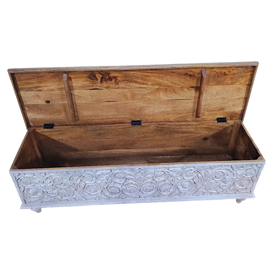 MANDALA Artisan Carved Storage Trunk