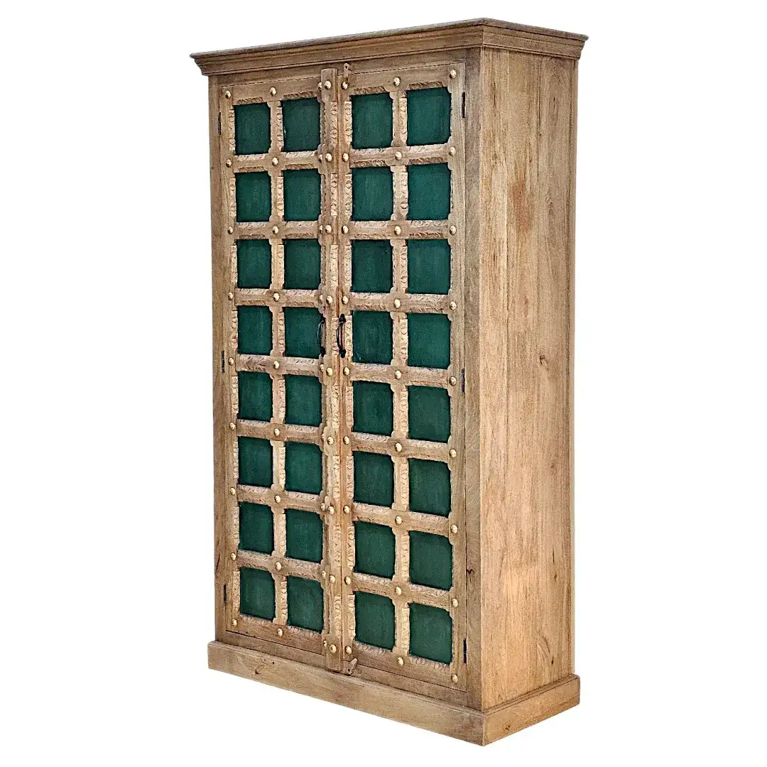 Al-Zahra Petal-Carved Mango Wood Armoire