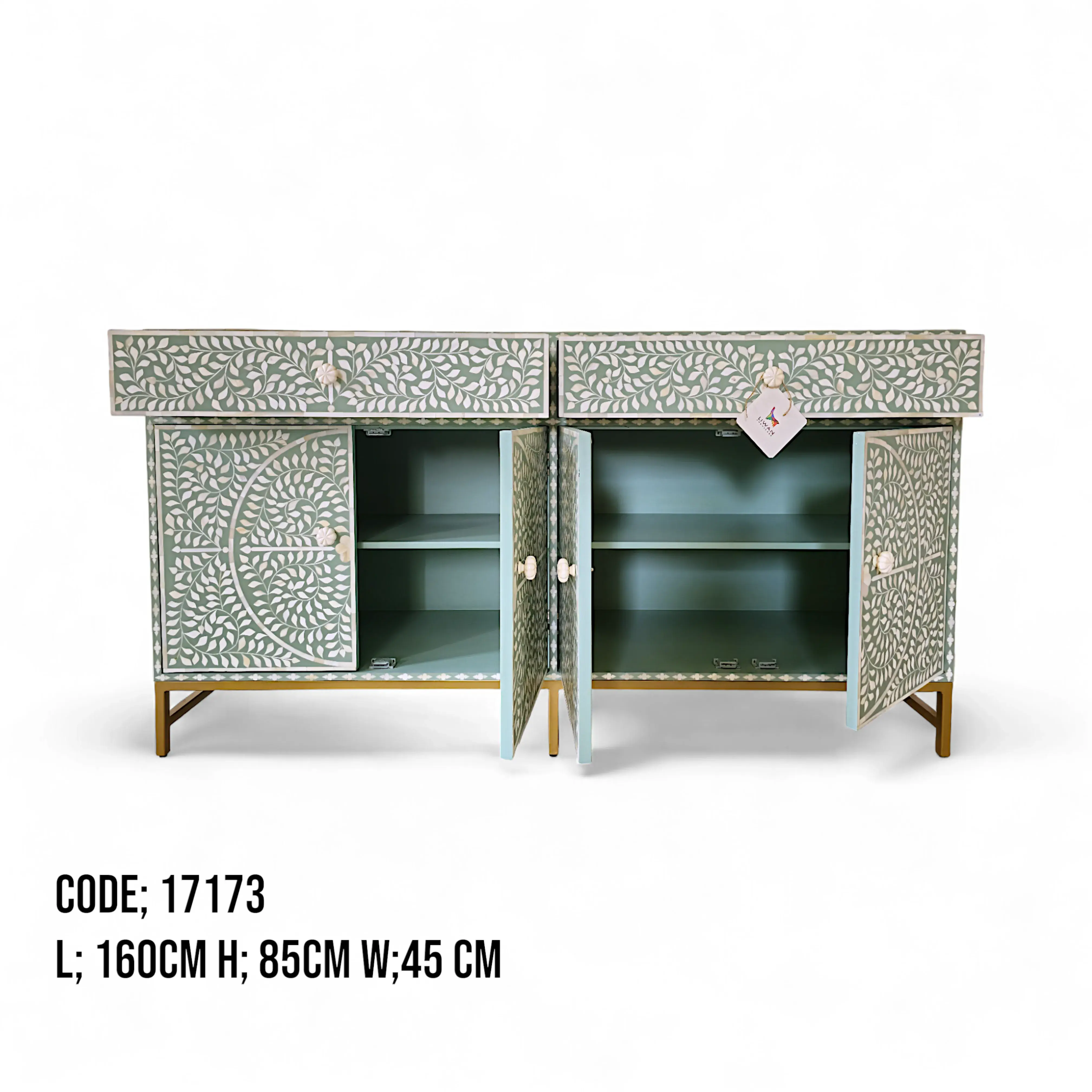 Bone inlay Sideboard Green