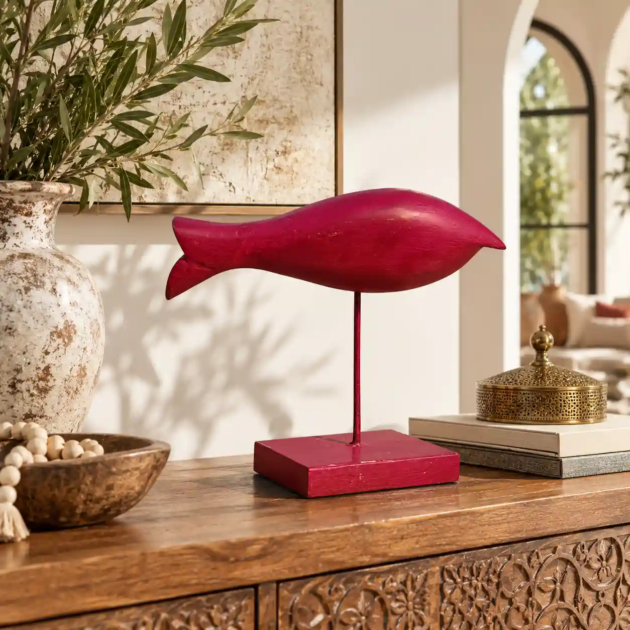 Piscis-Modernus Sculptural Wood Artifact