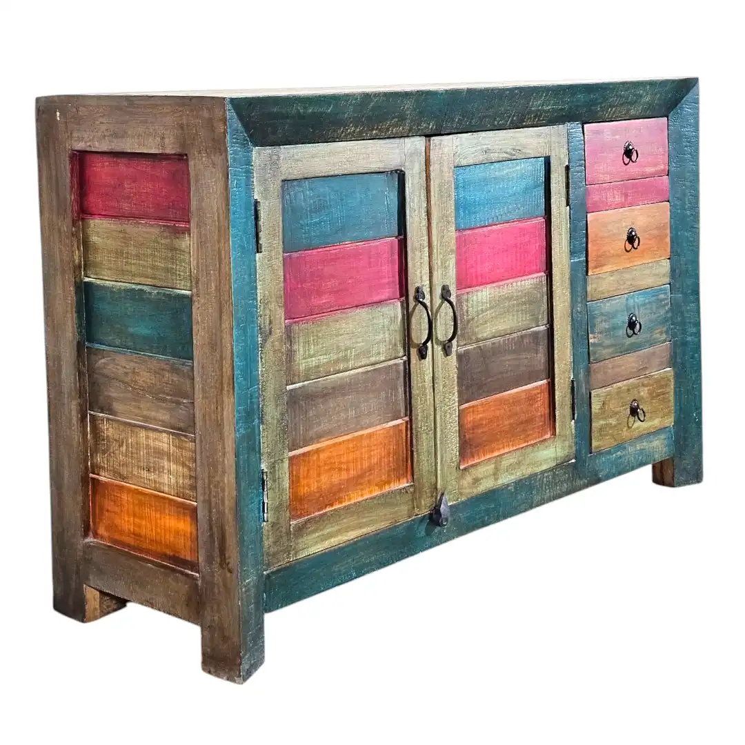The Studio Louvred Color-Block Sideboard / بوفيه ستوديو الهندسي الملون