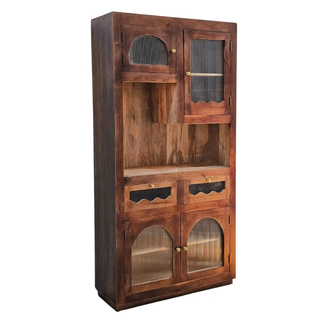 Farmhouse Arched Glass Hutch