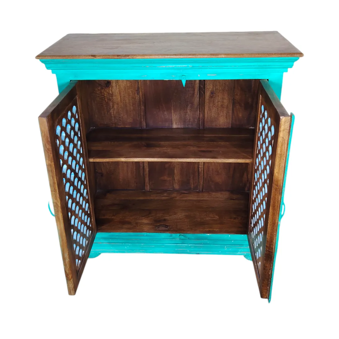 Azure Lattice Artisanal Cabinet