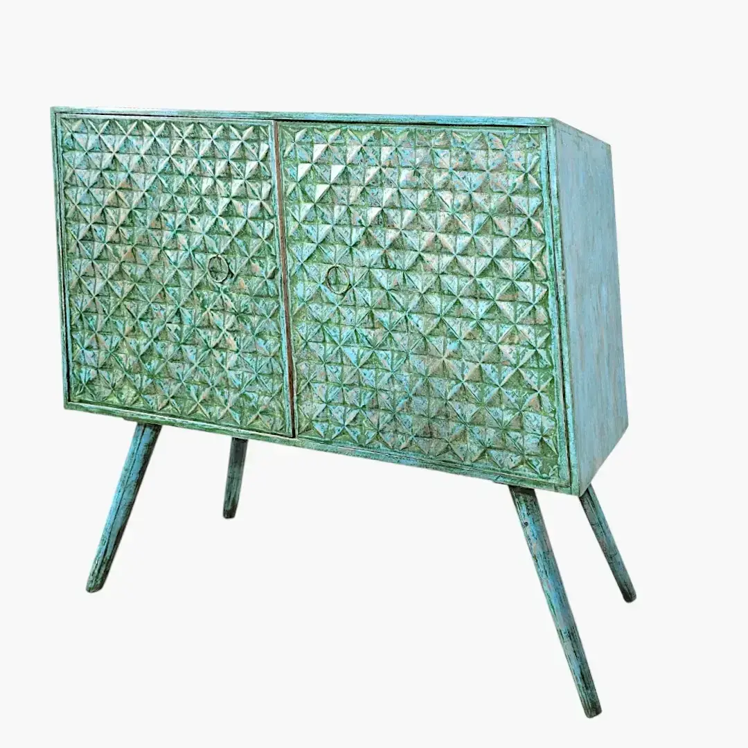 Émeraude Arabesque Carved Credenza
