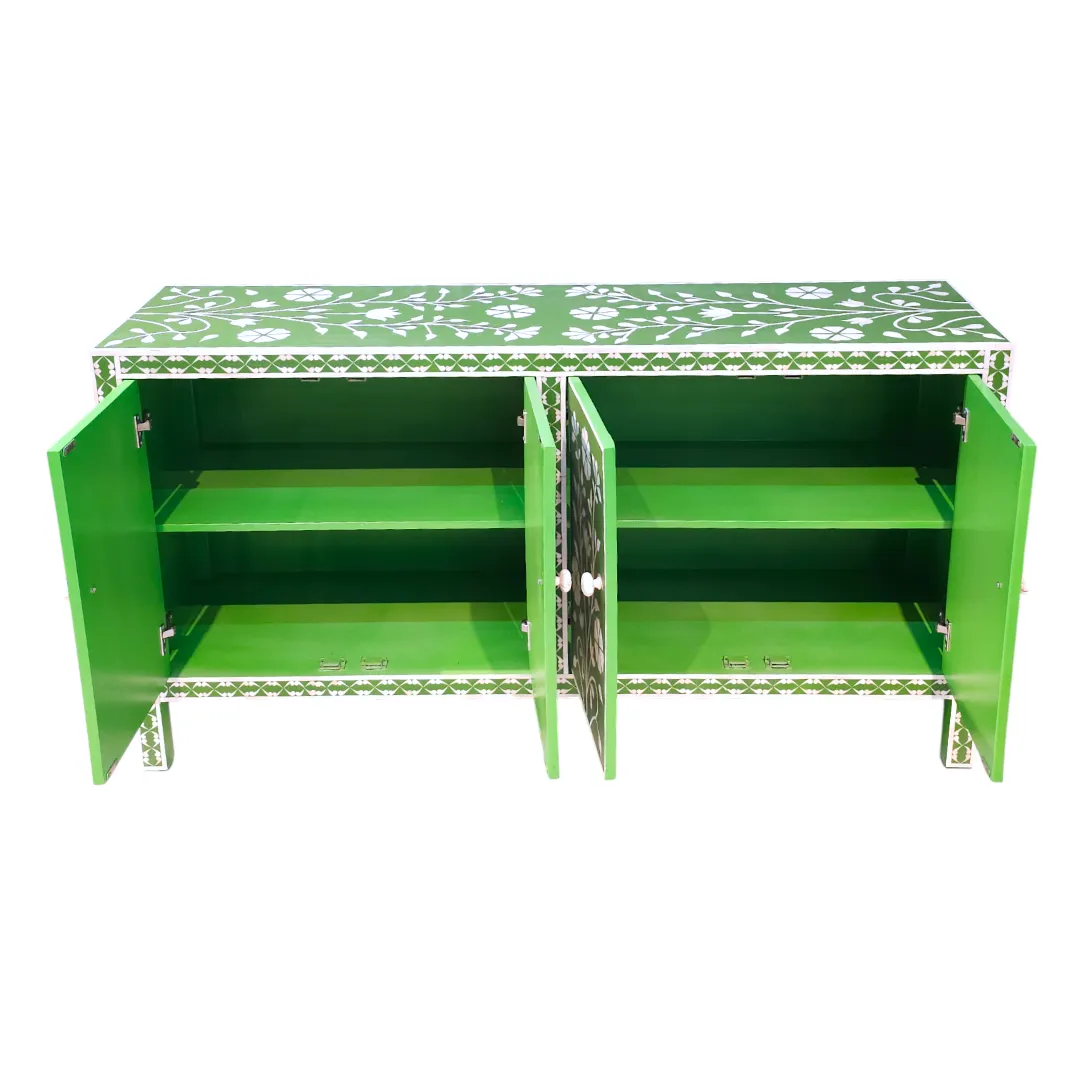 Jardin de Jade Emerald Bone Inlay Sideboard