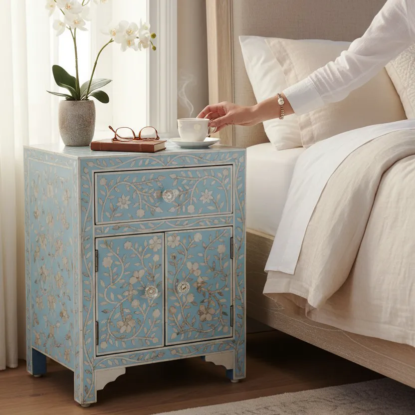 Jasmine d'Azur (Nacre Floral Nightstand Bedside)