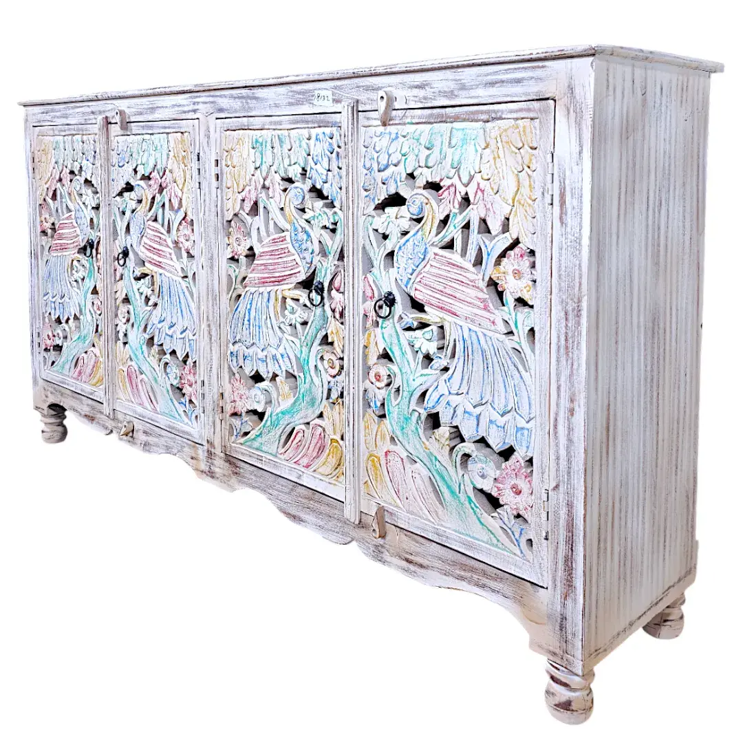 Peacock Garden Carved Buffet