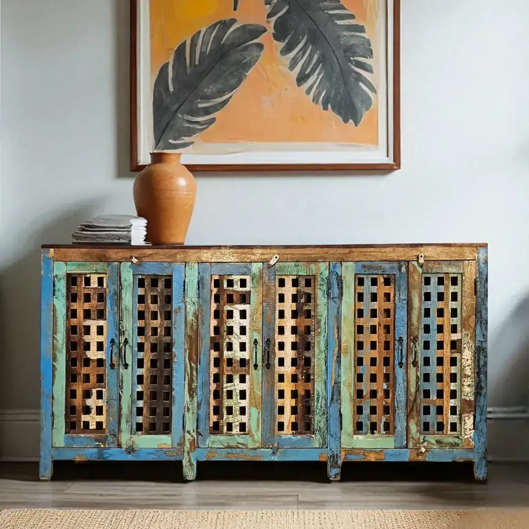 Kasbah Reclaimed Wood Jali Sideboard