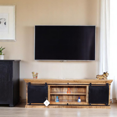 Rustic Industrial Media Console