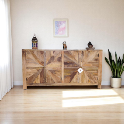 Carla Chevron Solid Wood Sideboard