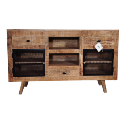 Entertainment  Console with Mesh Doors & Drawers