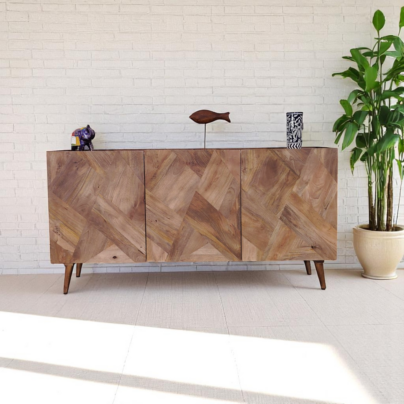 HERRINGBONE Wood Sideboard