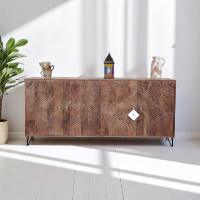 Carved Geometric Sideboard