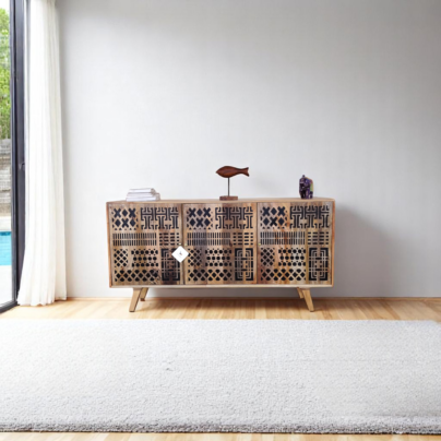 Patterned Wood Sideboard
