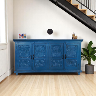 Azure Carved Sideboard