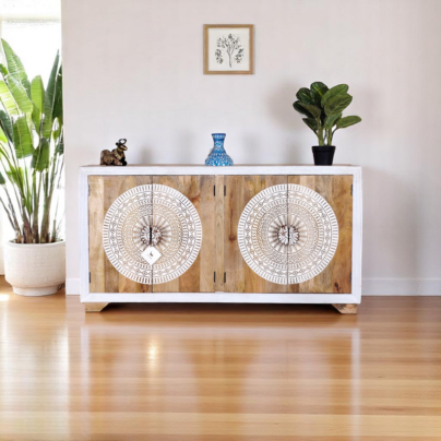 Carved Mandala Sideboard