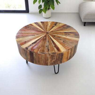 NOVA Round Coffee Table with Starburst Top