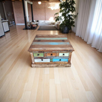 RUSTIQUE Charm Coffee Table with Artisan Drawers