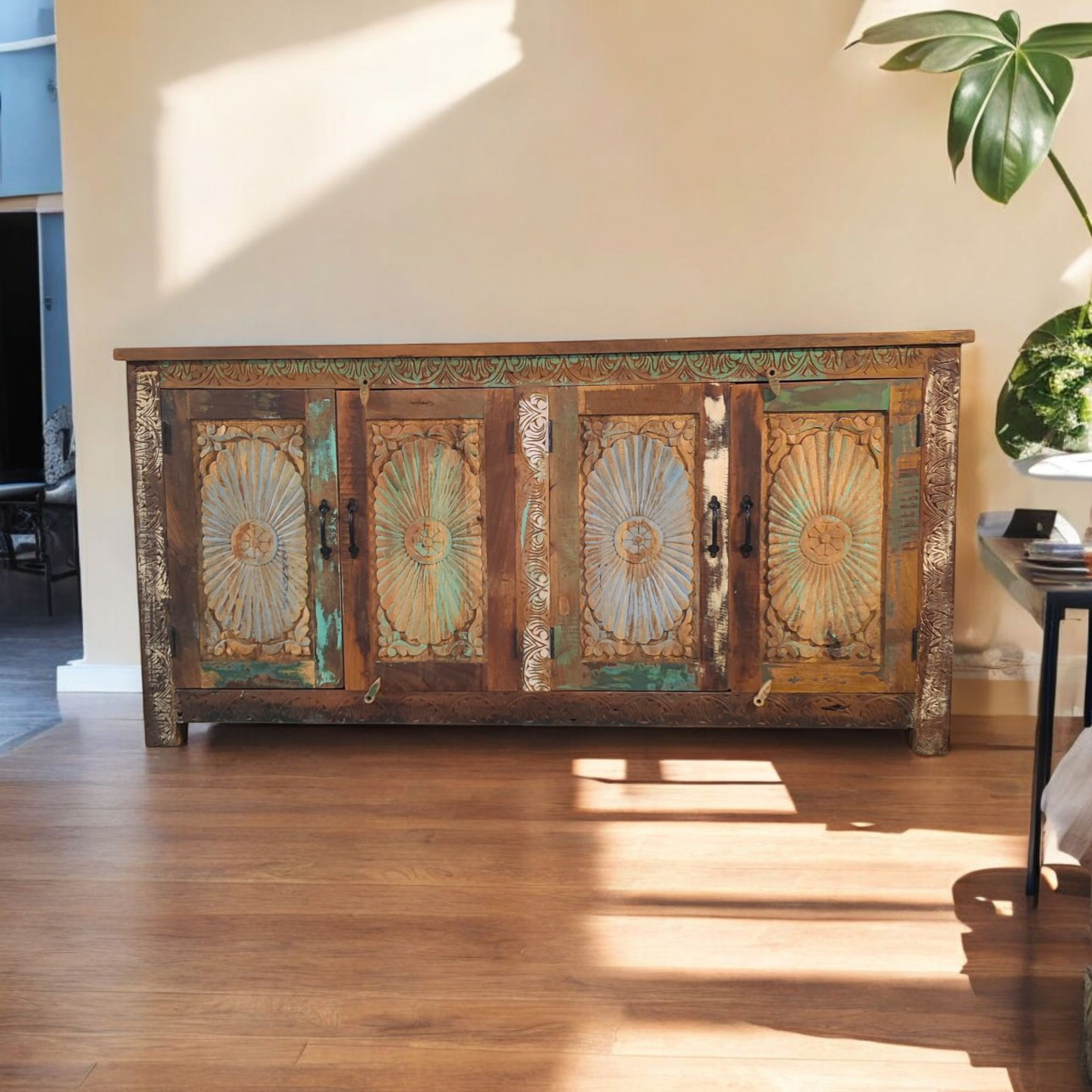 Carved Reclaimed Sideboard