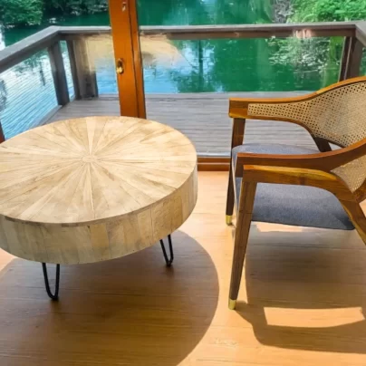 NOVA Round Coffee Table with Starburst Top
