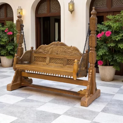 Serenity Carved Swing Bench